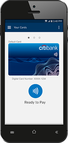 Launch the Citi Pay app and tap the 'Ready to Pay' button