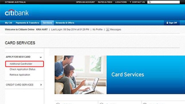 Click 'Additional Cardholder'
