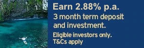 Earn 3.98% p.a. 6 month term deposit and investment. Eligible investors only. T&Cs apply
