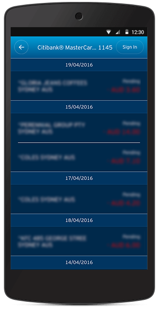 android-phone-Instant Transaction Update