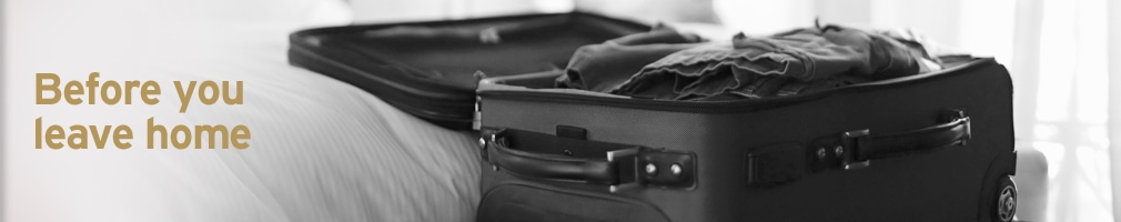 Before you leave home Before you leave home